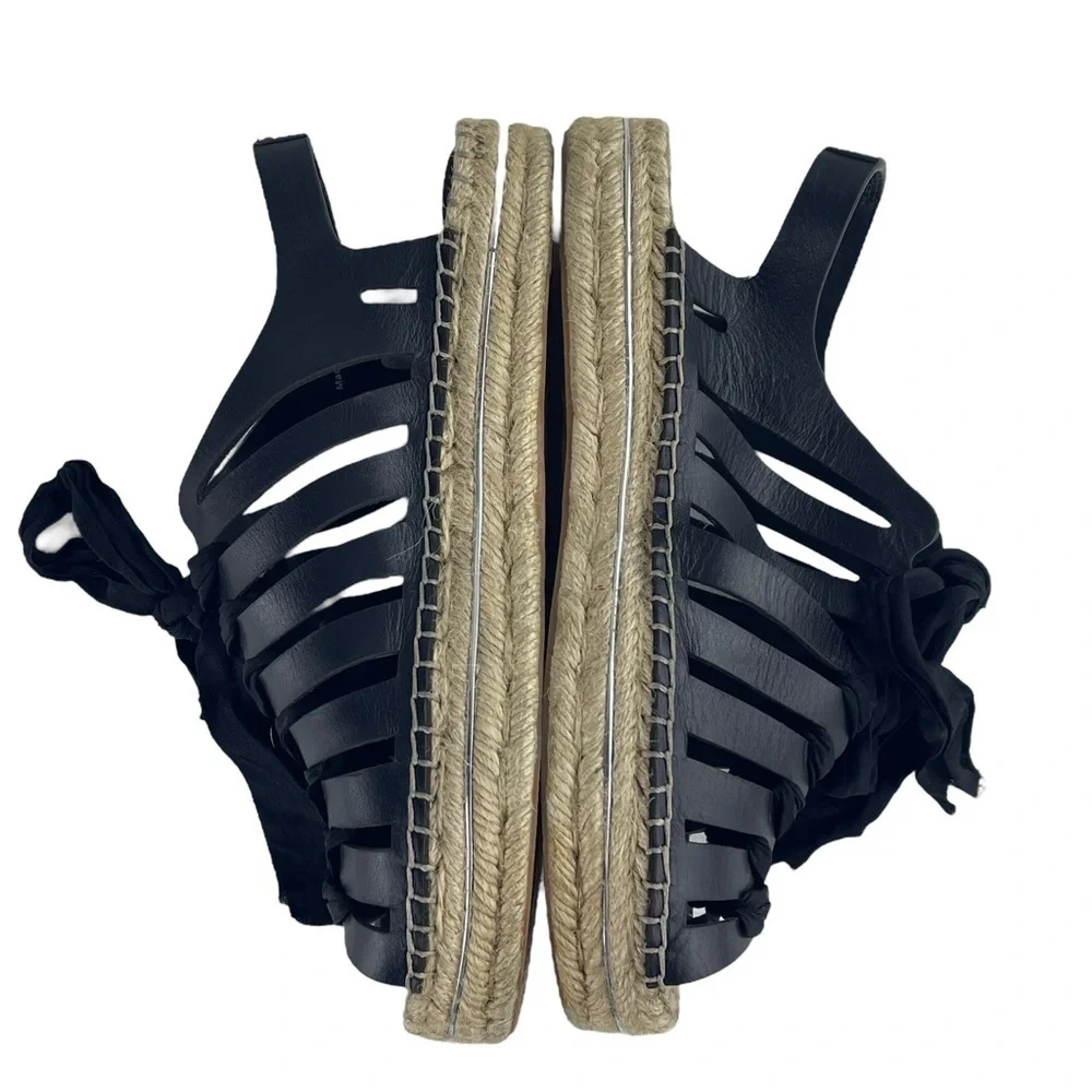 REBECCA MINKOFF GEMMA LEATHER LACE UP GLADIATOR CAGE ESPADRILLE SANDALS
